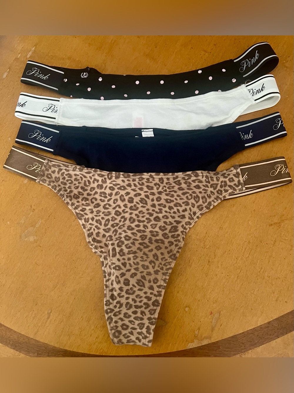 4 NWT Victoria’s Secret thong underwear panties, medium